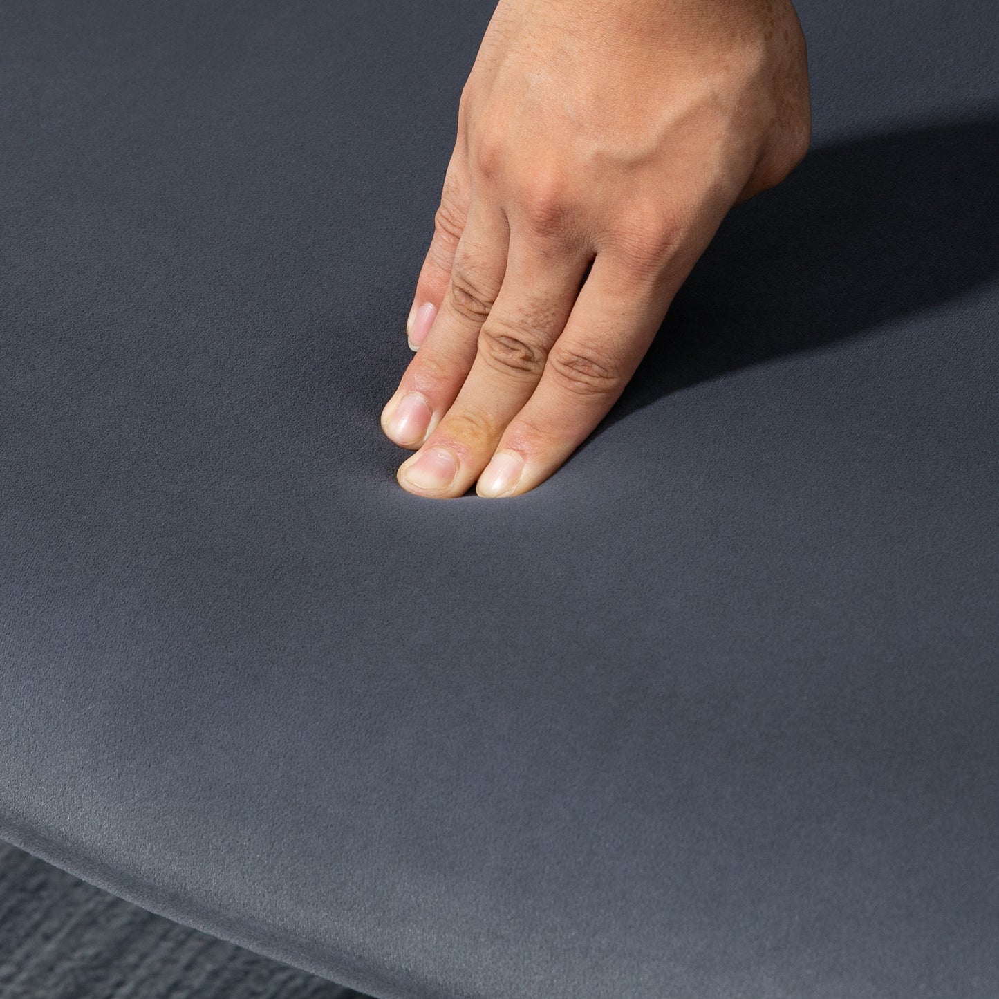 HOMCOM Sessel mit Ottomane, bis 120 kg. Knopfheftung, Dunkelgrau