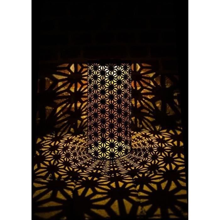 Solar lamp - GARDEN ID Column - Gold-Black Ø15 H30 cm - 6 to 8 hours of light - On/off button - AAA rechargeable battery.