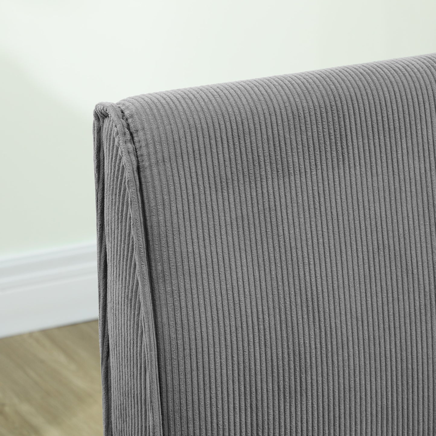 HOMCOM Zweisitzer-Sofa mit Cord-Bezug, dicker Polsterung und soliden Holzbeinen für Wohnzimmer, Schlafzimmer, Büro, Grau