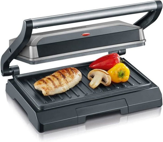 Severin kg2394 compact multifunction grill: meat - paninis - vegetables - non -stick plates 23x14 -5 cm - Graiss recovery