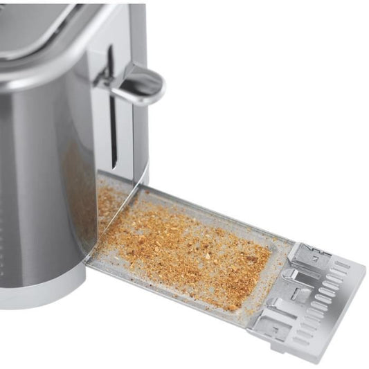 Russell Hobbs 25250-56 Toaster Grille-Pain Geo Steel, 4 functions, adjustable temperature, Viennoiseries warming, pliers