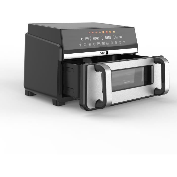 FAGOR Oil-free Fryer - Airfryer FG10AF - Capacity 11L - Double 5.5L Tanks - Removable Divider - 2200W