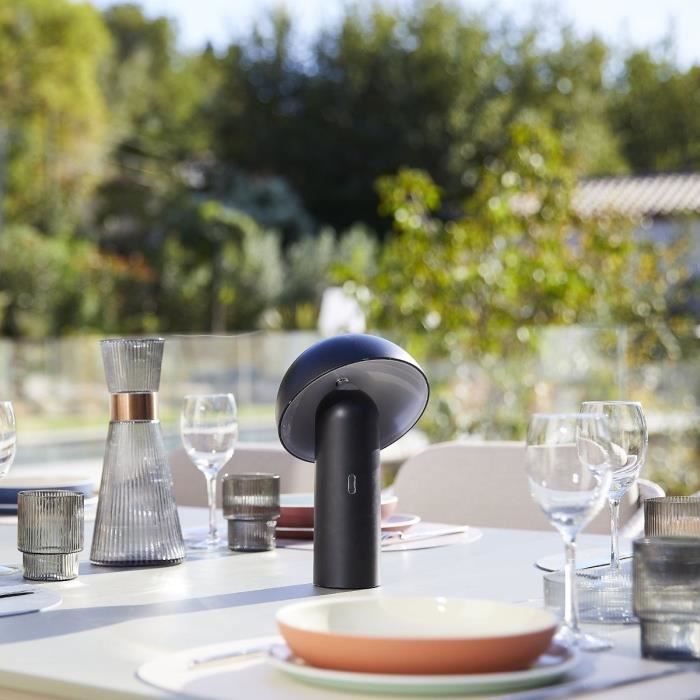 Cordless table lamp - LUMISKY - TOD BLACK - H28 cm - Adjustable head - Warm white LED