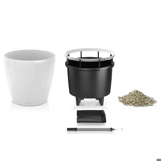 Planter - LECHUZA - Classico 35 LS ALL-IN-ONE - Glossy white - Irrigation system - 13 L