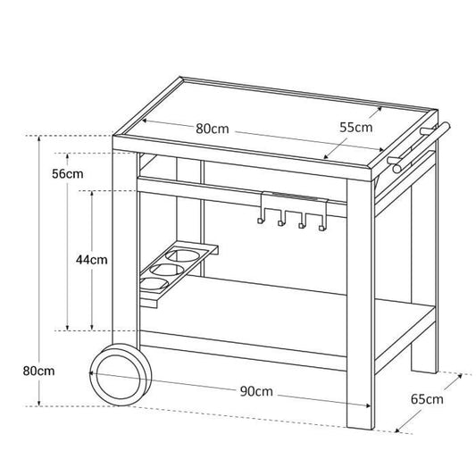 Serving trolley - COOK'IN GARDEN - Media 80 - 100% metal