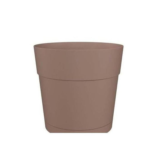 Flower pot and round capri round - plastic - water tank - 35 cm diameter - Taupe - Artevasi