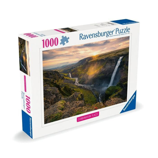 Ravensburger-Puzzle 1000p-Háifoss Waterfall, Iceland (Highlights)-Adults & Children-From 14 years old-Premium quality puzzle-12000110