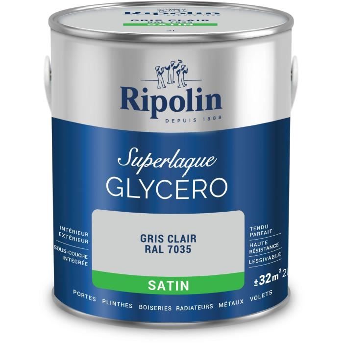Light gray RAL 7035 satin glycero lacquer - RIPOLIN - 2 L