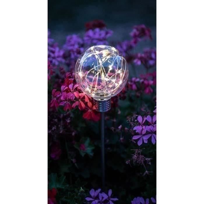 Solar border - GARDEN ID Bulb - Ø8 h70 cm - Autonomy 6 to 8 hours - On/off button - Rechargeable AAA battery