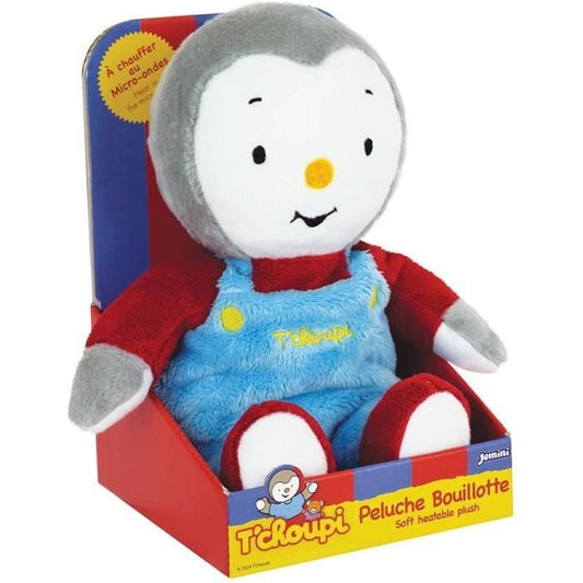 T'choupi Plush Hot Water Bottle +/- 21 cm with Micro Clay Beads - JEMINI - Soothes stomach aches and warms.