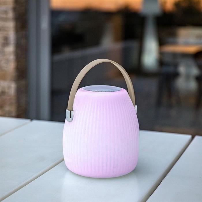Wireless Bluetooth speaker lamp - LUMISKY - MINI MAY PLAY - H23 cm - Dimmable white and multi-color LED