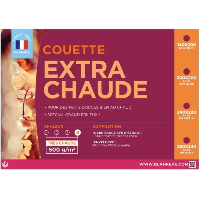 Blanreve extra hot duvet in microfiber - 140 x 200 cm - White