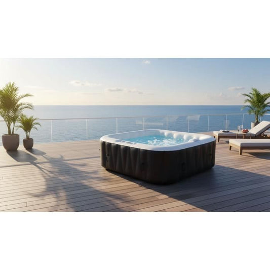 SUN SPA Laminated square inflatable spa - 4 persons - 1, 55 x H 0, 65 m