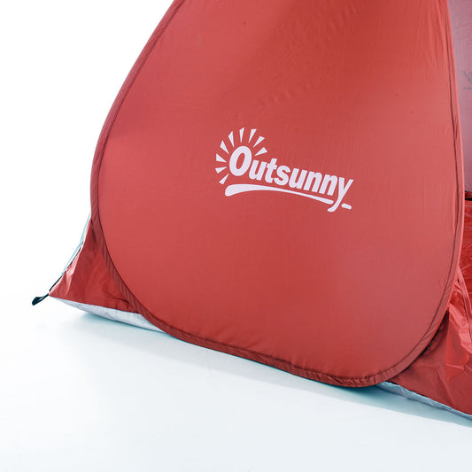 Outsunny Pop-up-Zelt, Strandzelt, Campingzelt, Polyester, 200 x 150 x 119 cm, Rot