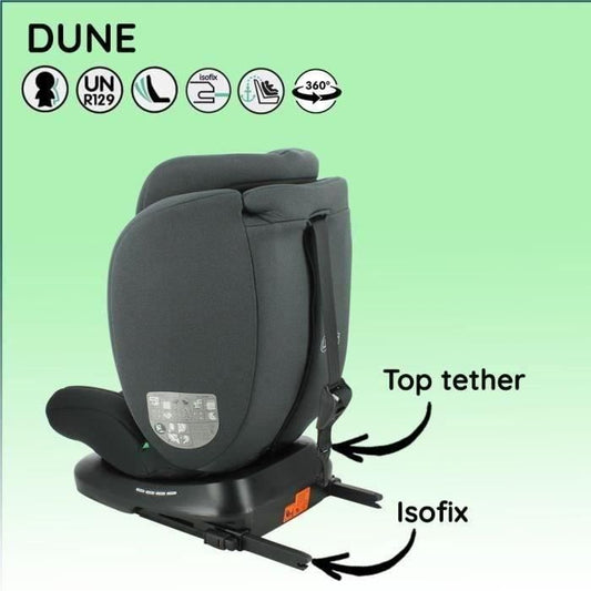 Isofix car seat NANIA DUNE 40-150 cm R129  0 to 10 years  Rear facing 40-105 cm  Adjustable headrest  Reclining  Swiveling