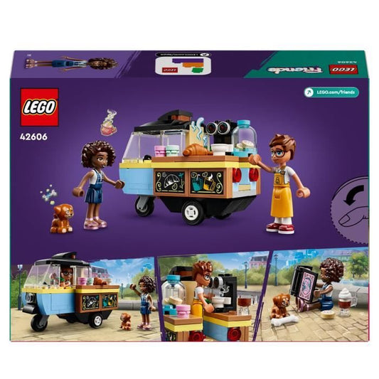 LEGO 42606 Friends Mobile Pastry Cart, Educational Toy with Aliya, Jules and Aira Dog Minifigures