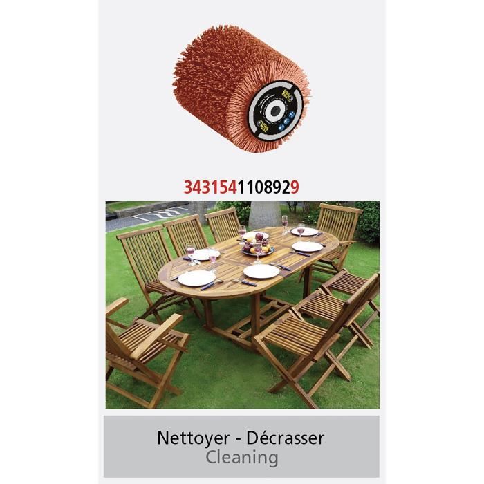 Abrasive nylon brush Ø80mm - L 100mm for scrubbing / degreasing / cleaning
