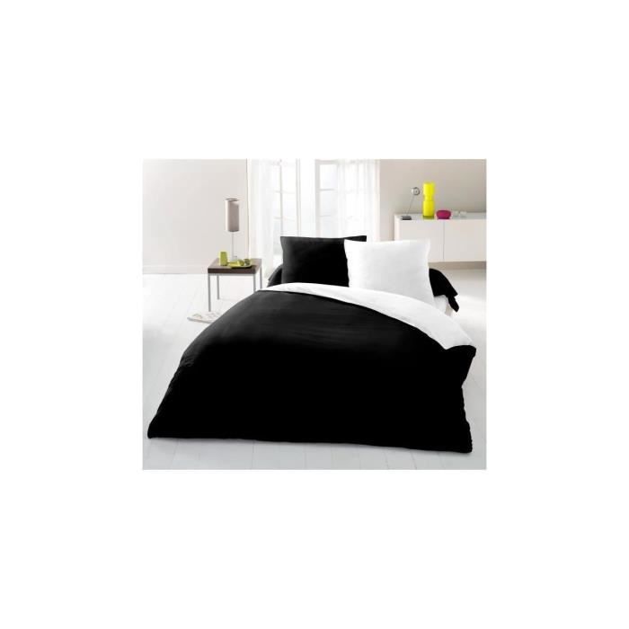 Duvet cover set for 2 people - 220x240 cm - 100% Cotton - Two-tone Black and white
