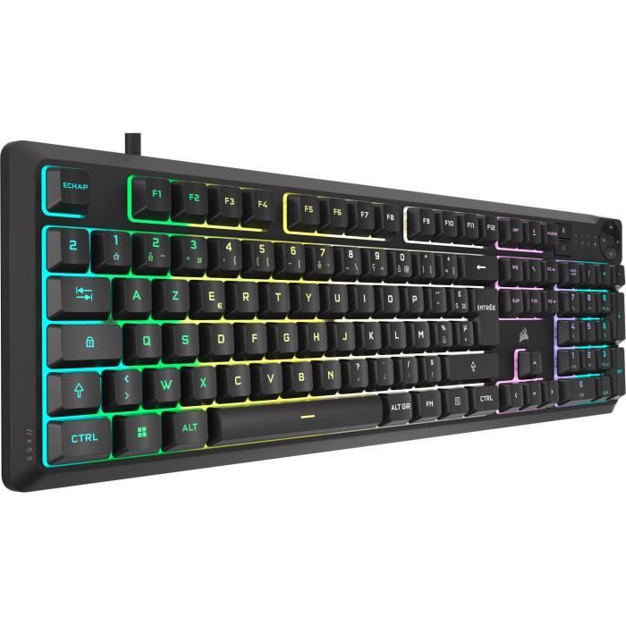 Wired membrane gaming keyboard - CORSAIR - K55 CORE RGB - 10-zone RGB backlighting - Gray - Silent and responsive