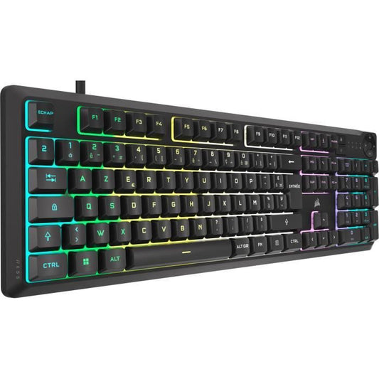 Wired membrane gaming keyboard - CORSAIR - K55 CORE RGB - 10-zone RGB backlighting - Gray - Silent and responsive