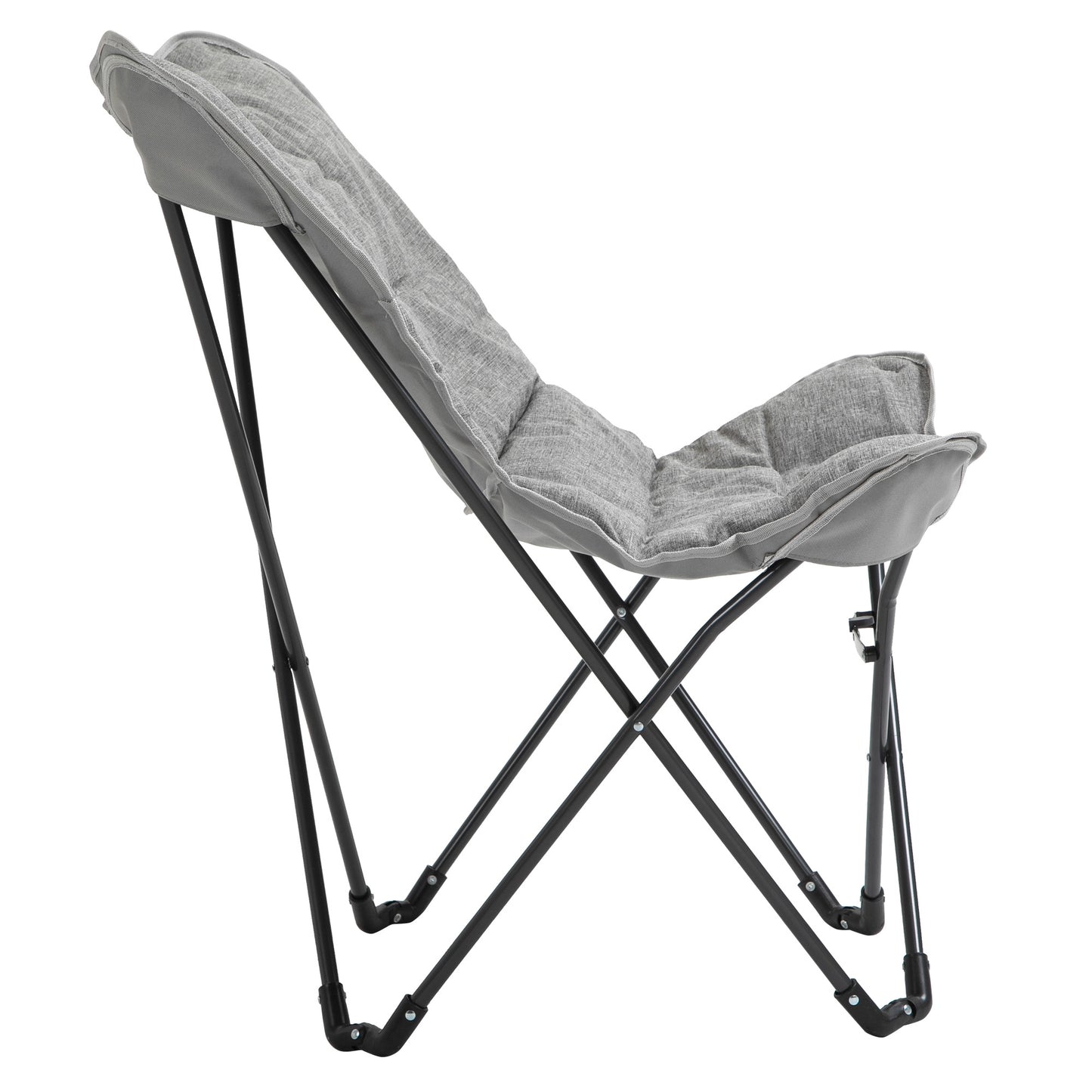 Outsunny Faltstuhl faltbar Campingstuhl gepolstert Outdoor Klappstuhl bis 120kg belastbar robust Angelstuhl Gartenstuhl für Garten Camping Strand
