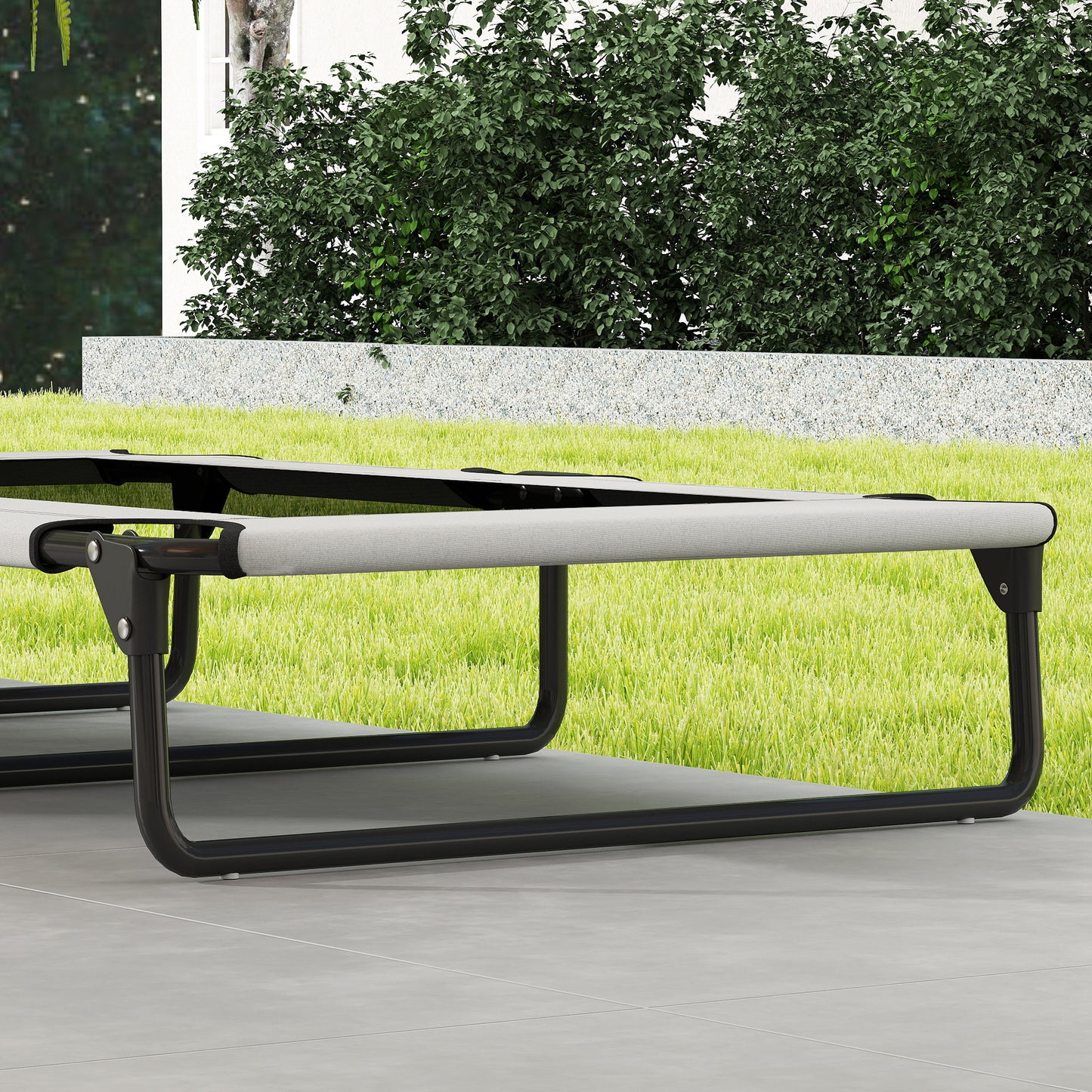 PawHut Tragbares erhöhtes Hundebett, erhöhtes Haustierbett mit atmungsaktivem Netz, für große Hunde, Hellgrau