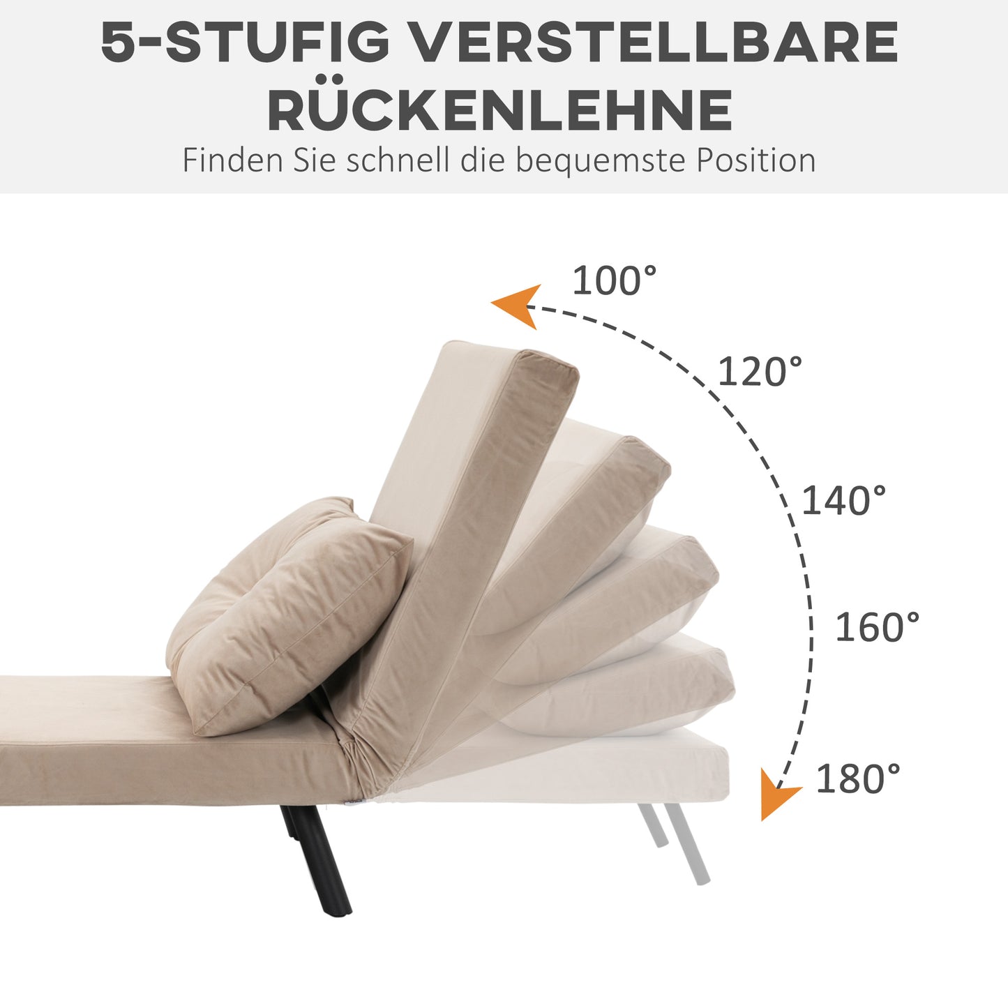 HOMCOM Relaxsessel im Skandidesign, Liegesessel, Lesesessel. ink. Kissen mit Knopfhefung, Schwarz + Natur