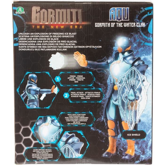 Action figure - GORMITI - Gormiti with light attack Water - Aqu - 27 cm - from 4 years old - GRV071