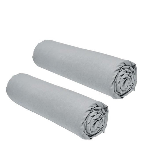 Set of 2 sheets covers today essential - 140 x 190 cm - 2 people - 100% cotton - steel