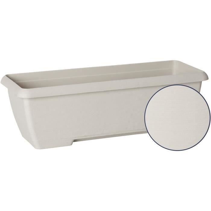 Planter - GARDEN ID Teramo - White 60 cm - Solidity - Integrated water reserve - Recycled & 100% recyclable - Volume for plants