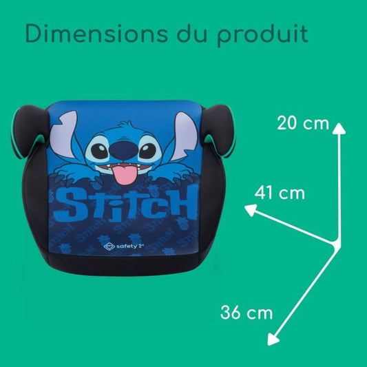 SAFETY 1st Disney© Star Plus i-Safe Stitch Booster Car Seat, Group 3, Belted, 6 to 10-12 Years (36kg), Classic Stitch