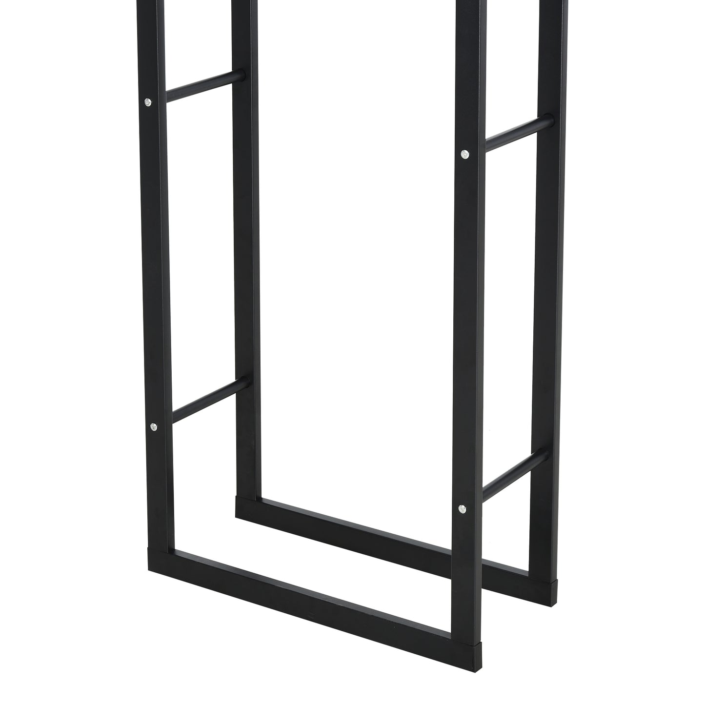 HOMCOM Kaminholzregal Metall 40 x 25 x 150 cm Brennholzregal Stapelhilfe Stahlrahmen bis 100kg Kaminholzunterstand Outdoor Holzregal Feuerholzregal für Garten Terrasse Außen Schwarz
