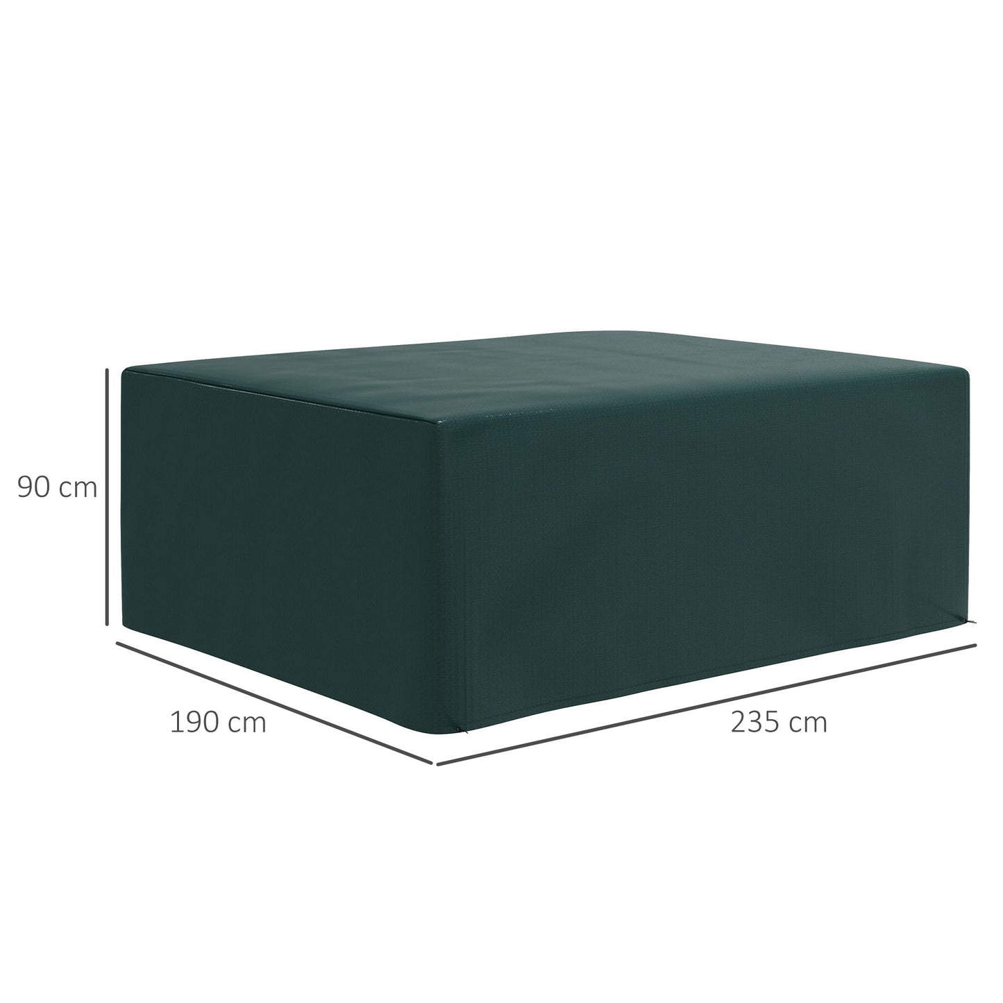 Outsunny Schutzhülle für Gartenmöbel Winterfest Wasserdicht Abdeckung Anti-UV Abdeckplane Gewebe Abdeckhaube für Gartentische Terrassenmöbel Rechteckig 235 x 190 x 90cm Grün