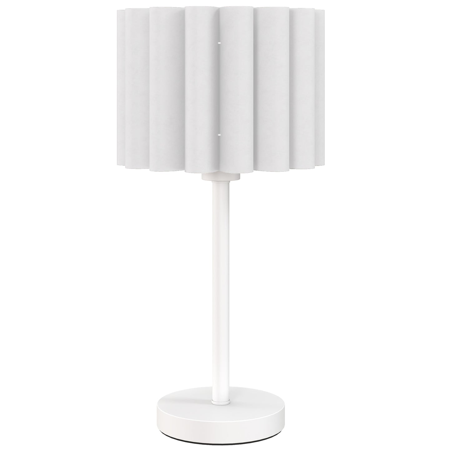 HOMCOM Tischlampe im Retro-Stil, Nachttischlampe, Kunststoff-Schirm, Knopfschalter, Weiß