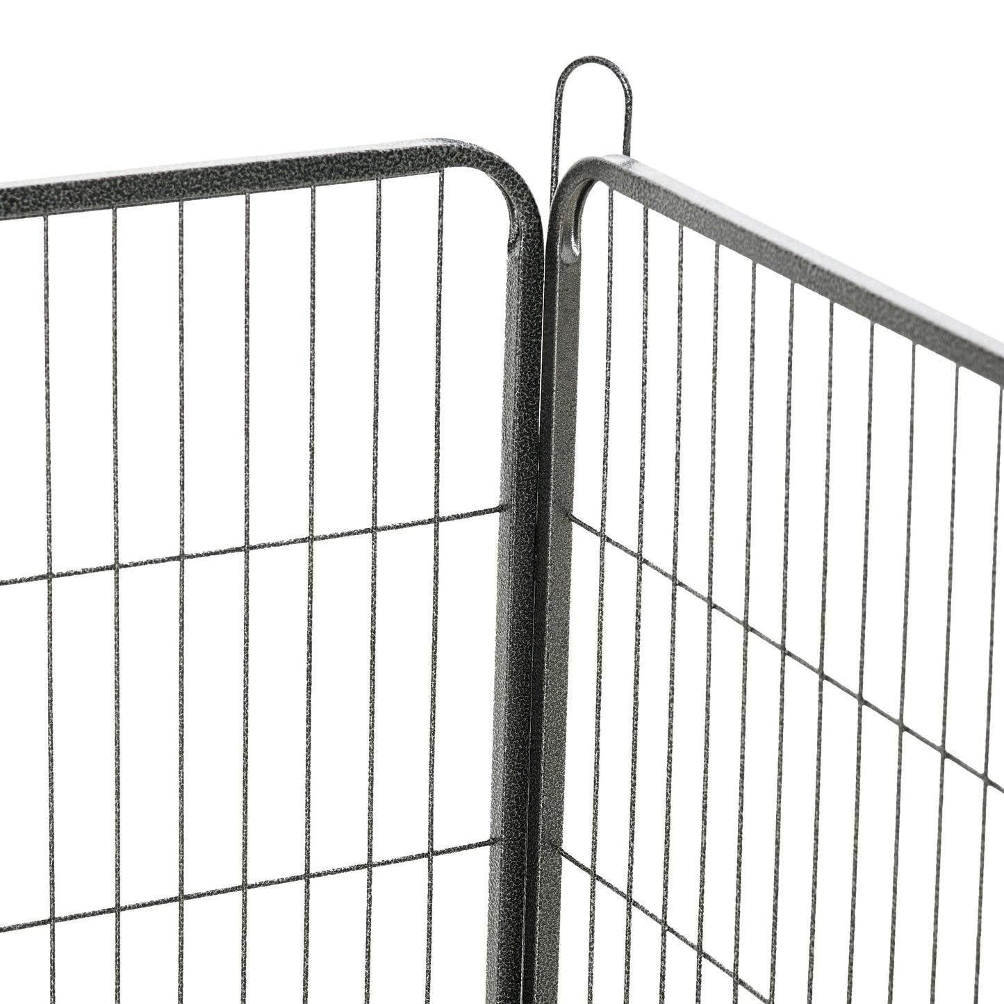 PawHut Welpenauslauf Freigehege 16 Segmente 60 cm Hoch Laufstall für Haustier welpengitter Zaun Laufgitter Laufstall Hundegehege Outdoor Gitter Welpen gestaltbar mit 2 Tür Stahl Grau