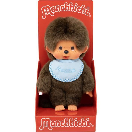 Monkey Plush - BANDAI - Monchhichi Bib Sky Blue - 20 cm