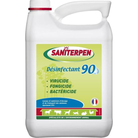 SANITERPEN Disinfectant 90 High Performance - For Habitat, Vehicles and Animal Transport Equipment - 5 L