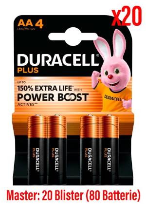 Duracell Batterie Stilo AA Plus Power Boost MN1500 20Cnf/4pz