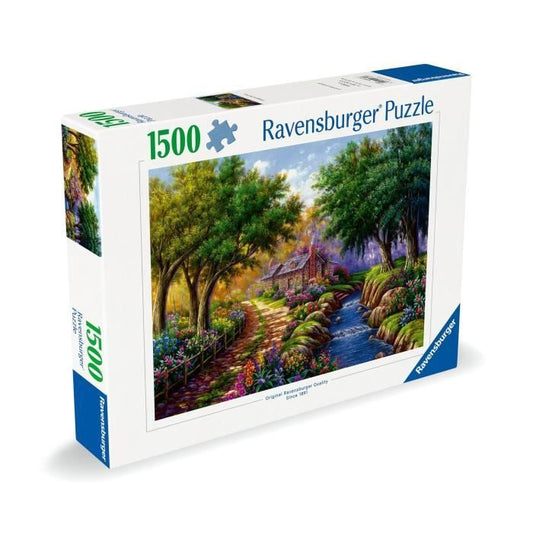 Ravensburger-Puzzle 1500p-Cottage by the river-Adults & children from 14 years-Premium quality puzzle 80x60cm-12000735