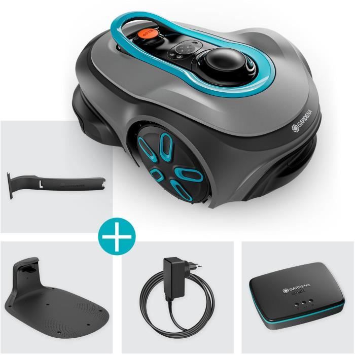 Robot lawnmower - GARDENA - Smart SILENO Free 1500 - Without boundary cables - Surface area 1500 m² - Includes smart Gateway