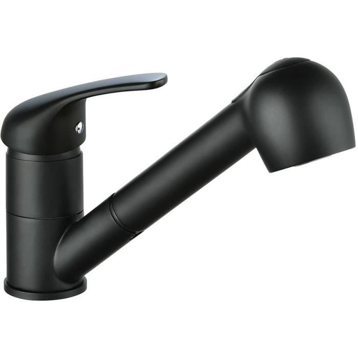 Low kitchen mixer tap - EDOUARD ROUSSEAU - ARES - Black