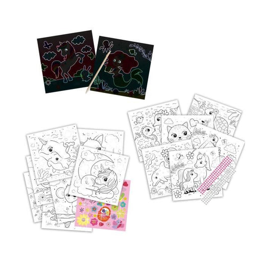 Stepped 3 in 1 sequin coloring activity book