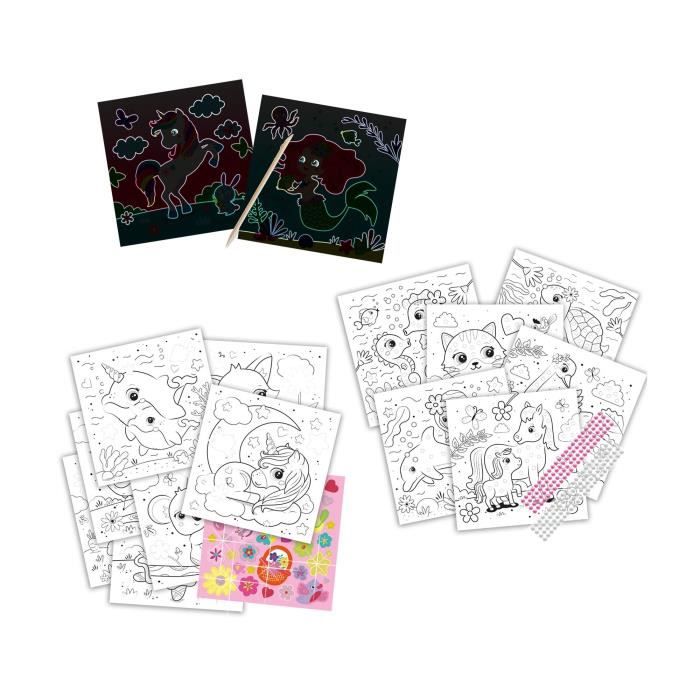 Stepped 3 in 1 sequin coloring activity book