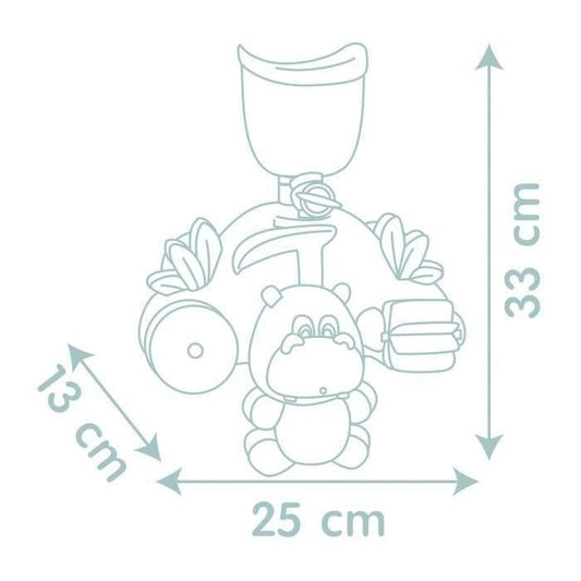 Smoby Little Smoby Hippo Bath Toy - Slide and Wheels for 18 Month Old Baby - Blue and Green