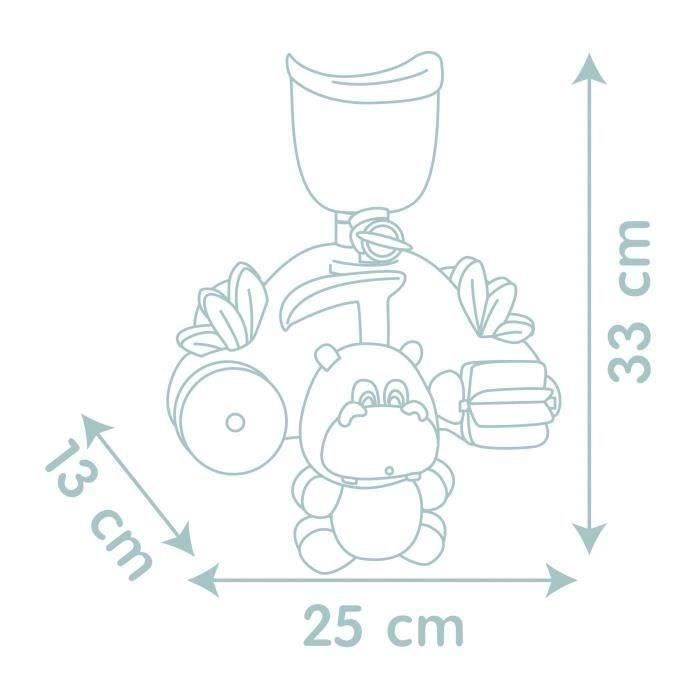 Smoby Little Smoby Hippo Bath Toy - Slide and Wheels for 18 Month Old Baby - Blue and Green