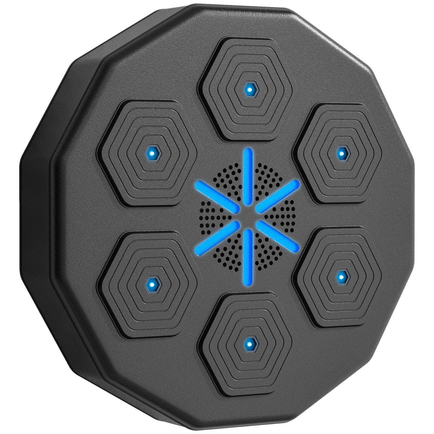 SPORTNOW Boxtrainer mit Musikfunktion, Bluetooth, leuchtende Punkte, Wandaufhängung, Kunstleder, Schwarz