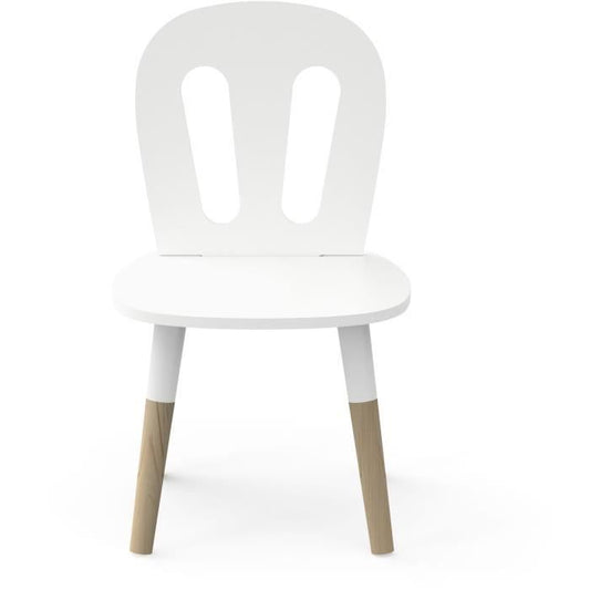Set 1 table + 2 chairs - FIMIANA - Scandinavian style - Matt white / Kronberg oak - DEMEYERE