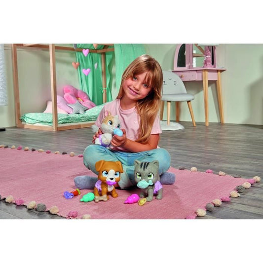 Smoby - Pamper Petz - Rabbit to adopt - 4 accessories - Articulated - Wood and pee - Adoption certificate - From 3 years old