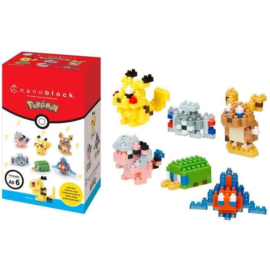 6-Piece Brick Figure Set - BANDAI - NANOBLOCK - Electric Pokémon Pack