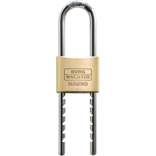 Solid brass padlock - BURG WACHTER - 400 E HB 50 Flex SB - 50 mm, large adjustable shackle, double locking